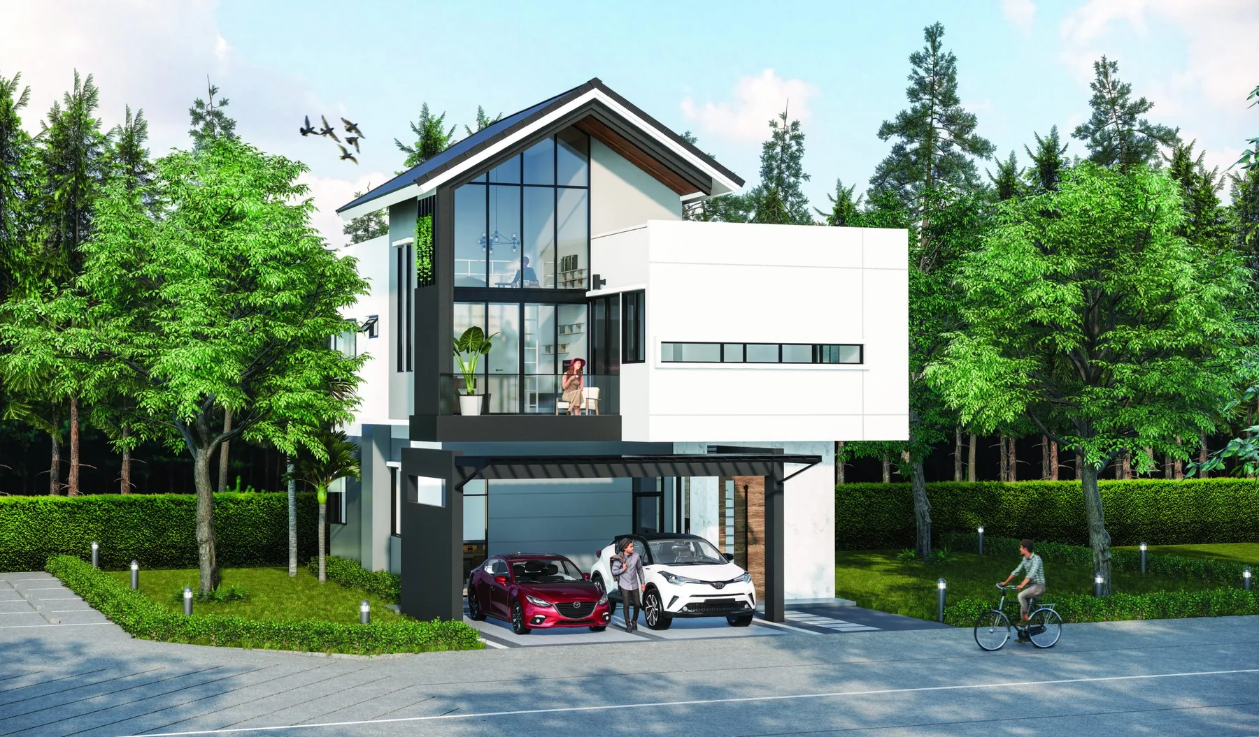 บ้านเดี่ยว มุมมองด้านหน้า